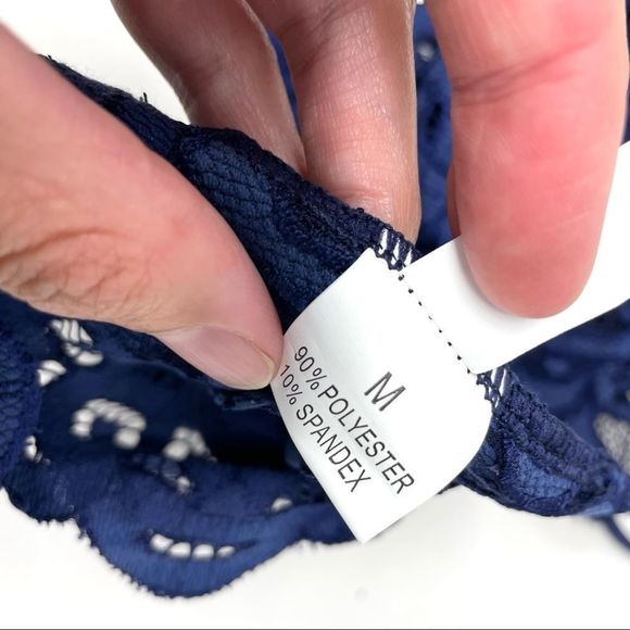 🎁NWT Shein Navy Blue Lace Bralette (like Free People Adella Bra) Size M🎁 - Picture 6 of 7